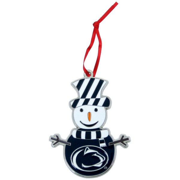 metal snowman ornament with Penn State Athletic Logo